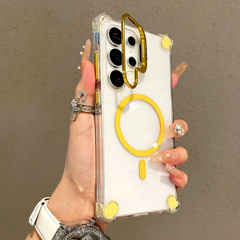 Luxury Transparent Case For Samsung Galaxy A56 A36 A16 A17 A26 S25 S24 S23 Ultra Plus S24fe Magsafe Wireless Charge Stand Cover Gallery 1 Luxury Transparent Case For Samsung Galaxy A56 A36 A16 A17 A26 S25 S24 S23 Ultra Plus S24fe Magsafe Wireless Charge Stand Cover Gallery 1