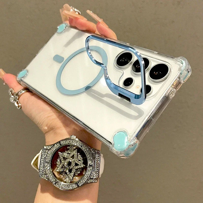 Luxury Transparent Case For Samsung Galaxy A56 A36 A16 A17 A26 S25 S24 S23 Ultra Plus S24fe Magsafe Wireless Charge Stand Cover Gallery 3 Luxury Transparent Case For Samsung Galaxy A56 A36 A16 A17 A26 S25 S24 S23 Ultra Plus S24fe Magsafe Wireless Charge Stand Cover Gallery 3