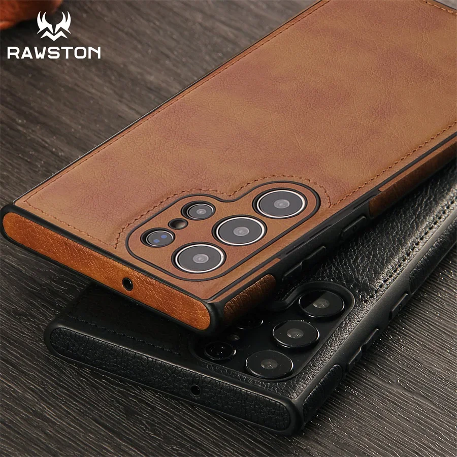 Luxury Vintage Pu Leather Case For Samsung S25 Ultra S24 Plus S23 S22 S24ultra Slim Camera Shockproof Soft Bumper Back Cover Featured