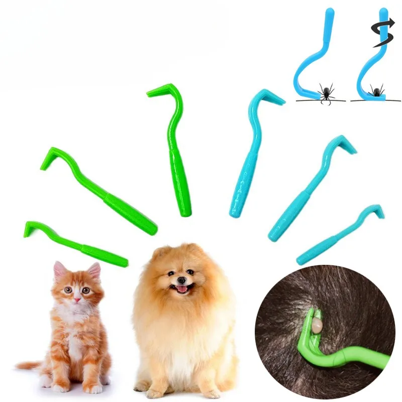 New 1pcs Pet Flea Remover Tool Plastic Scratching Hook Remover Pet Cat Dog Grooming Supplies Tick Removal Tool Tweezers Comb Featured