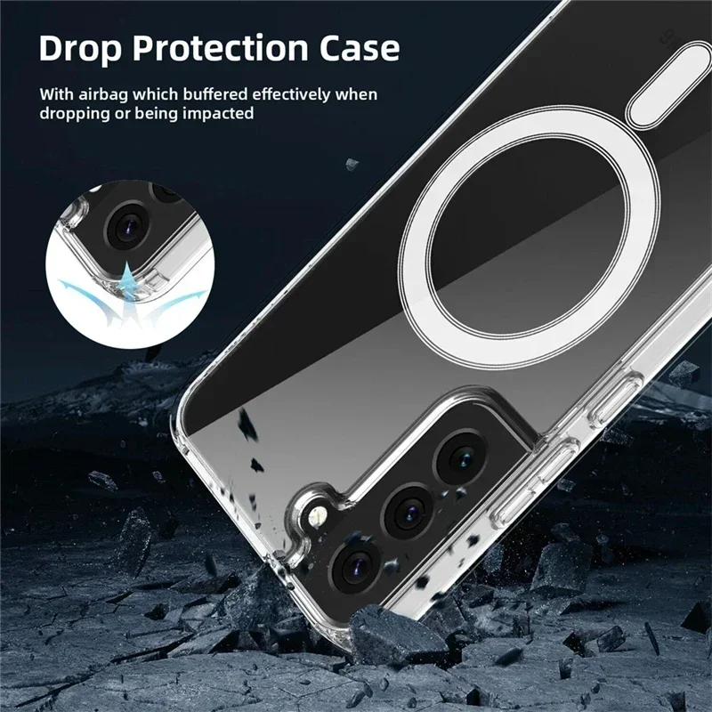 Original Magsafe Magnetic Case For Samsung Galaxy S25 S24 S23 S21 Fe S22 Ultra Plus Wireless Charging Shockproof Clear Cover Gallery 3 Original Magsafe Magnetic Case For Samsung Galaxy S25 S24 S23 S21 Fe S22 Ultra Plus Wireless Charging Shockproof Clear Cover Gallery 3