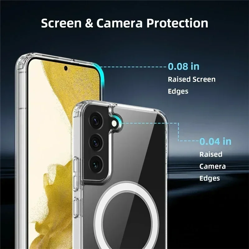 Original Magsafe Magnetic Case For Samsung Galaxy S25 S24 S23 S21 Fe S22 Ultra Plus Wireless Charging Shockproof Clear Cover Gallery 4 Original Magsafe Magnetic Case For Samsung Galaxy S25 S24 S23 S21 Fe S22 Ultra Plus Wireless Charging Shockproof Clear Cover Gallery 4
