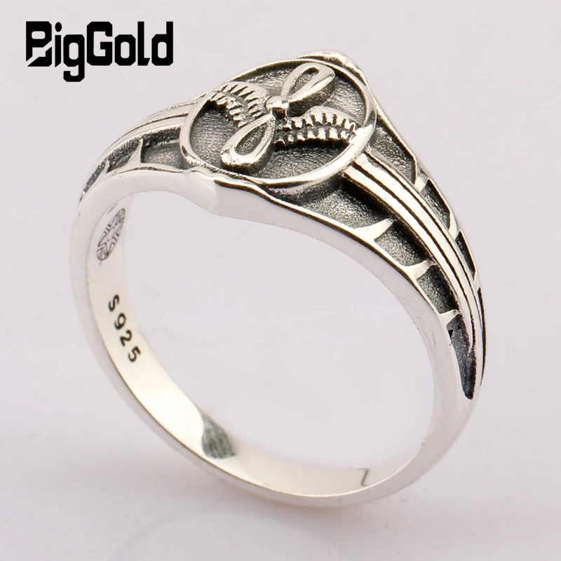 Real 925 Sterling Silver Men Ring Punk Do The Old Vintage Bowknot Wings For Men Women Lovers Retro Fashion Jewelry Gallery 1 Real 925 Sterling Silver Men Ring Punk Do The Old Vintage Bowknot Wings For Men Women Lovers Retro Fashion Jewelry Gallery 1