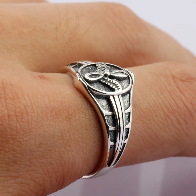 Real 925 Sterling Silver Men Ring Punk Do The Old Vintage Bowknot Wings For Men Women Lovers Retro Fashion Jewelry Gallery 5 Real 925 Sterling Silver Men Ring Punk Do The Old Vintage Bowknot Wings For Men Women Lovers Retro Fashion Jewelry Gallery 5