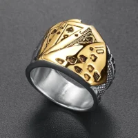 Rock Punk Titanium Stainless Steel Poker Rings For Men Gothic God Of Gambling Good Luck Signet Ring Jewelry Size 7 To 13 Featured
