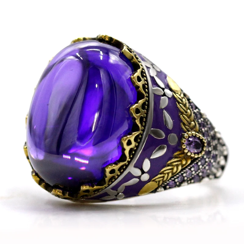 Silver Turkiye Darts Mens Ring Luxury Goods Jewelry Purple Zircon Elegant Womens Ring Lucky Ring 925 Silver Featured