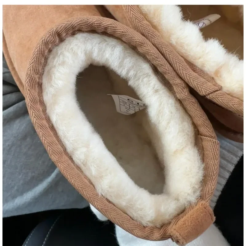 2026 New Classic Mini Snow Boots Combining Sheepskin And Genuine Leather Winter Fashionable And Casual Warm Boots Gallery 3 2026 New Classic Mini Snow Boots Combining Sheepskin And Genuine Leather Winter Fashionable And Casual Warm Boots Gallery 3