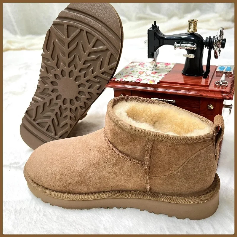 2026 New Classic Mini Snow Boots Combining Sheepskin And Genuine Leather Winter Fashionable And Casual Warm Boots Gallery 4 2026 New Classic Mini Snow Boots Combining Sheepskin And Genuine Leather Winter Fashionable And Casual Warm Boots Gallery 4