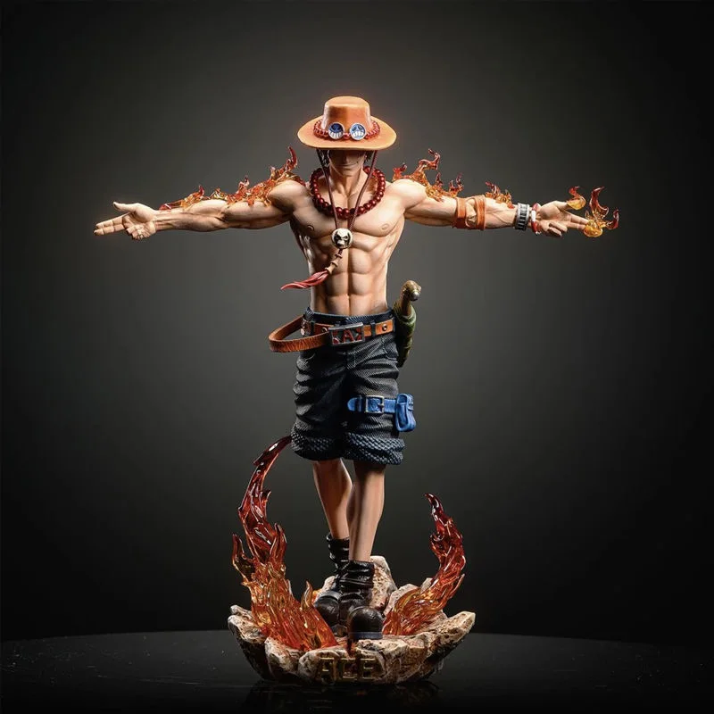 28cm Anime One Piece Ace Figure Portgas D Ace Action Figurine Pvc Statue Collectible Model Toys For Childern Christmas Gifts Featured