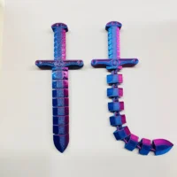 3d Printed Deformable Sword Whip Shape Shifting Sword Foldable Flexible Joint Movement Sword Ornament For Stress Relieving Toy Featured