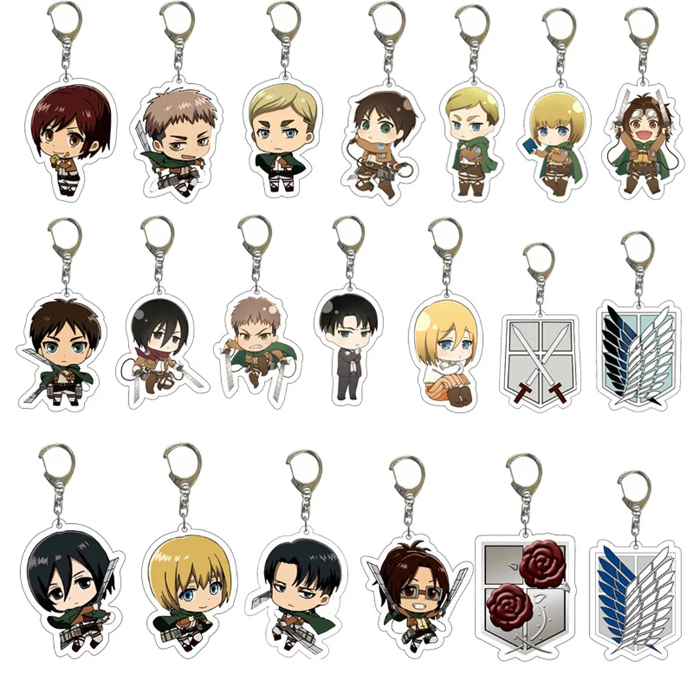 Anime Attack Of The Giants Levi Ackerman Allen Yeager Keychain Pendant Role Playing Double Sided Acrylic Keychain Keyringjewelry Featured