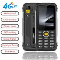Eaor 4g Lte Waterproof Rugged Big Battery Powerbank Feature Keypad 2 8 Ips Display Volume Side Key Glare Flashlight Mobile Phone Featured