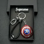 Marvel Cartoon Creative Alliance Shield Keychain Rotating Metal Car Backpack Pendant Unisex Educational Toy Collectible Item Featured