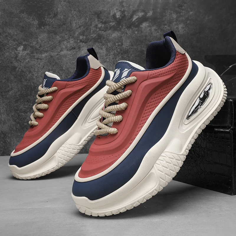 Mens Casual Sports Shoes Fashionable Thick Soled Skateboarding Shoes Trendy And Comfortable Mens Shoes Suitable For Outdoor Featured