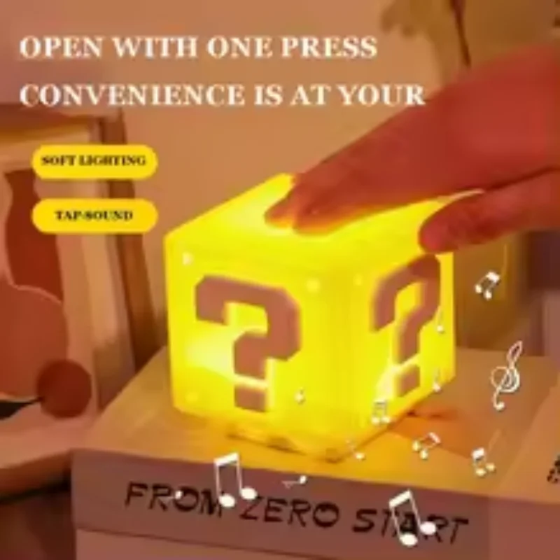 New Led Question Mark Night Light Music Anime Peripheral Childrens Bedroom Bedside Lamp Usb Rechargeable Surprise Gift Box Featured
