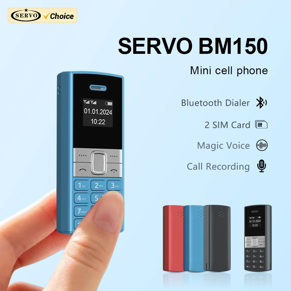 Servo Bm150 Dual Sim Mini Mobile Phone Magic Voice Bluetooth Dialer Speed Dial Call Recording Little Mobile Cellphone For Backup Featured