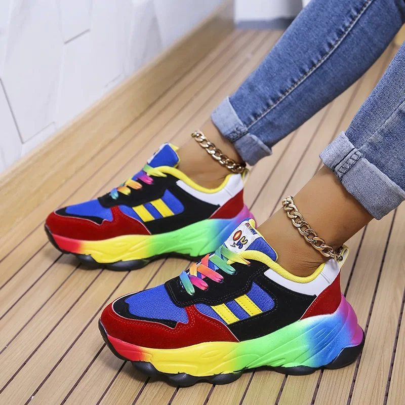 Women Sport Shoes Fashion Platform Sneakers Ladies Spring Winter Flats Running Shoes Woman Colour Lace Up Shoes Zapatos De Mujer Gallery 1 Women Sport Shoes Fashion Platform Sneakers Ladies Spring Winter Flats Running Shoes Woman Colour Lace Up Shoes Zapatos De Mujer Gallery 1