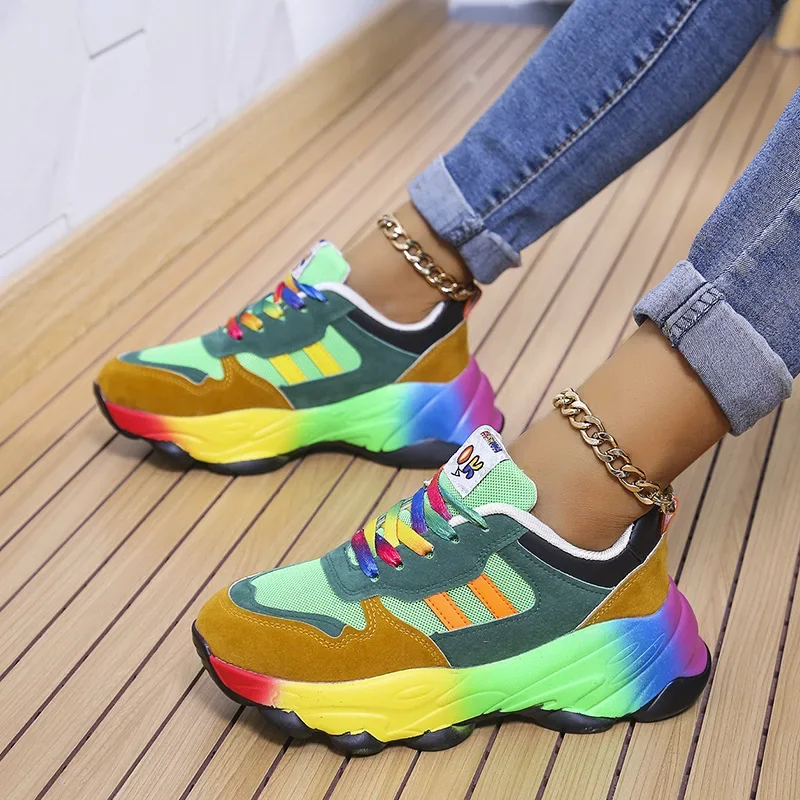 Women Sport Shoes Fashion Platform Sneakers Ladies Spring Winter Flats Running Shoes Woman Colour Lace Up Shoes Zapatos De Mujer Gallery 2 Women Sport Shoes Fashion Platform Sneakers Ladies Spring Winter Flats Running Shoes Woman Colour Lace Up Shoes Zapatos De Mujer Gallery 2