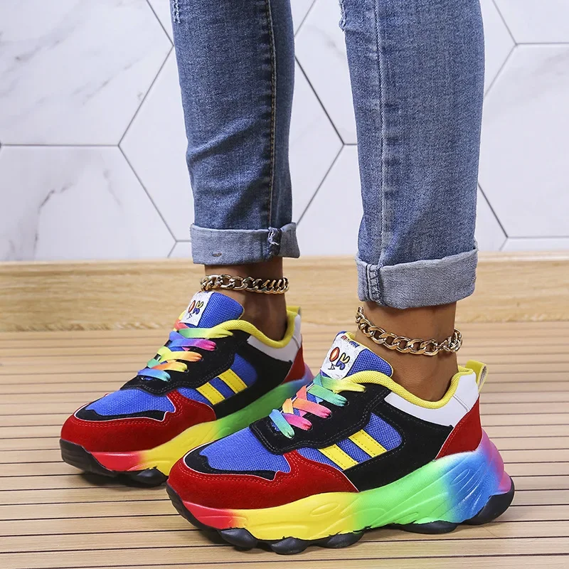 Women Sport Shoes Fashion Platform Sneakers Ladies Spring Winter Flats Running Shoes Woman Colour Lace Up Shoes Zapatos De Mujer Gallery 4 Women Sport Shoes Fashion Platform Sneakers Ladies Spring Winter Flats Running Shoes Woman Colour Lace Up Shoes Zapatos De Mujer Gallery 4