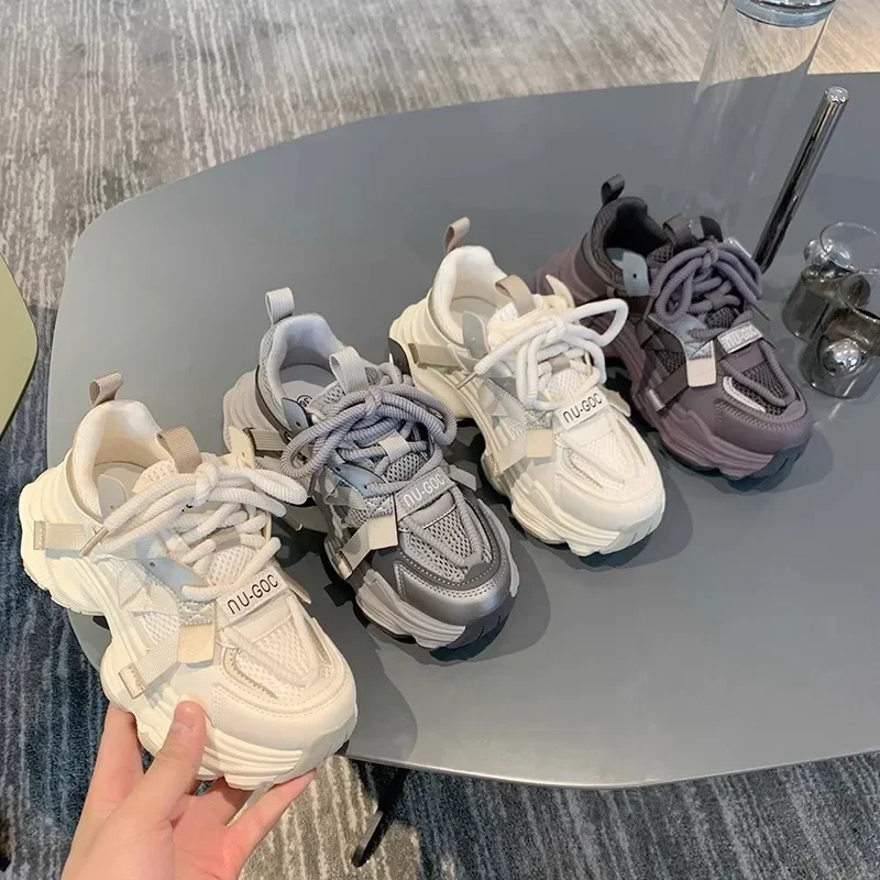 Womens Chunky Sneakers Breathable Mesh Platform Sports Shoes Woman Fashion Lace Up Thick Sole Casual Shoes Mujer Gallery 3 Womens Chunky Sneakers Breathable Mesh Platform Sports Shoes Woman Fashion Lace Up Thick Sole Casual Shoes Mujer Gallery 3