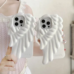 3d Angel Wings Shockproof Cover Cartoon Shatter Silicone Soft Case For Iphone 17 Air 16 15 14 13 12 Pro Max Phone Cases Featured