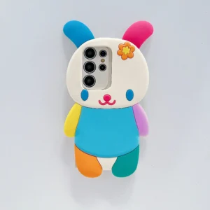 3d Cartoon Bunny Rainbow Rabbit Phone Case For Samsung Galaxy S26 S25 S24 S23 S22 S21 Ultra S20 Fe Edge Shockproof Cover Featured