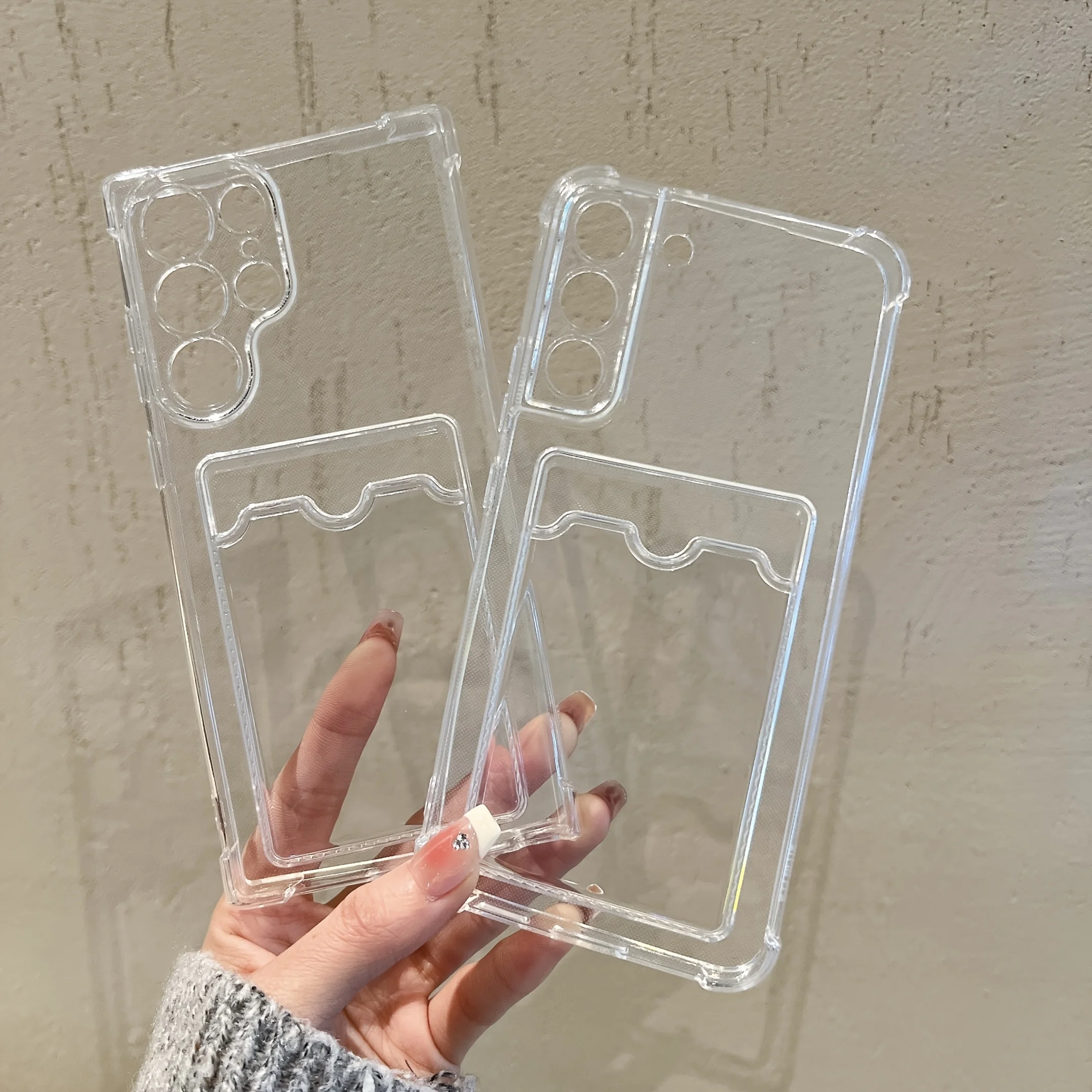 Clear Card Holder Phone Case For Samsung Galaxy S25 Ultra Cases Samsung S24 Ultra S23 Fe S22 Plus Wallet Card Slots Soft Cover Gallery 4 Clear Card Holder Phone Case For Samsung Galaxy S25 Ultra Cases Samsung S24 Ultra S23 Fe S22 Plus Wallet Card Slots Soft Cover Gallery 4