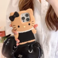 Cute Ins Style Necklace Hello Kitty Phone Case For Iphone 17 16 15 14 13 12 Pro Max 17pro Kitty Soft Silicone Cartoon Back Cover Featured
