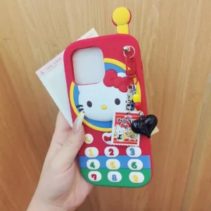 Kawaii Japan Ins Hello Kitty Phone Case For Iphone17promax 16 15 14 13 12promax 3d Cartoon Shock Proof Soft Silicone Back Cover Featured