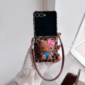 Leopard Print Sanrio Hello Kitty Magnetic Grip Holder Magsafe Wireless Charge Phone Case For Samsung Galaxy Z Flip 7 6 5 Cover Featured Leopard Print Sanrio Hello Kitty Magnetic Grip Holder Magsafe Wireless Charge Phone Case For Samsung Galaxy Z Flip 7 6 5 Cover Featured