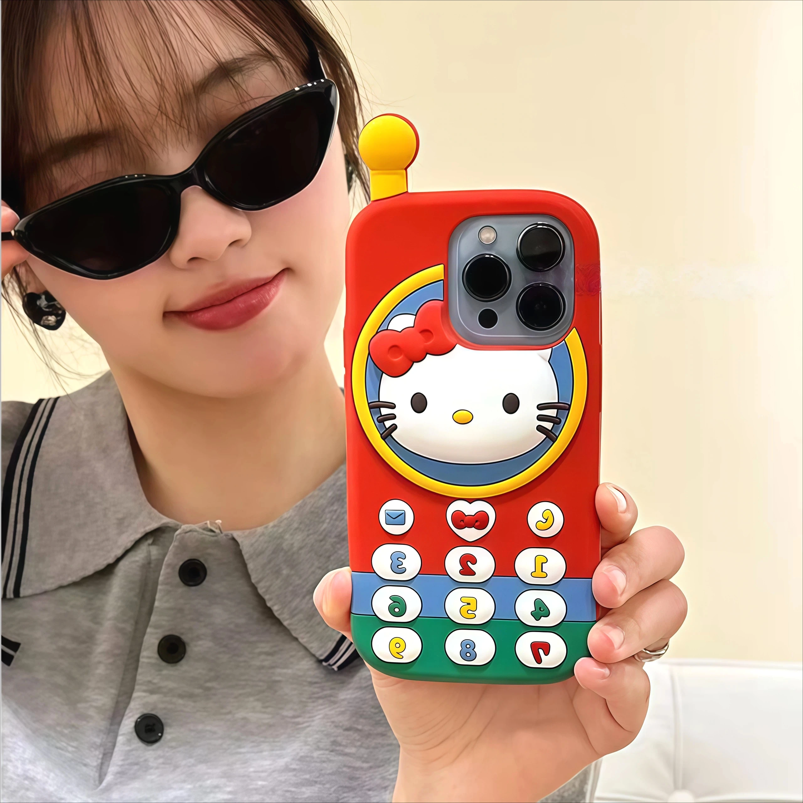 Lovely Cartoon 3d Hello Kitty Telephone Phone Case For Iphone 17 16 15 14 13 12 Pro Max Plus 17 Pro Shockproof Anime Phone Cover Featured Lovely Cartoon 3d Hello Kitty Telephone Phone Case For Iphone 17 16 15 14 13 12 Pro Max Plus 17 Pro Shockproof Anime Phone Cover Featured