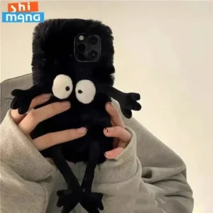 Plush Briquettes Soft Plush Phone Case For Iphone 17 16 15 11 12 13 14 Pro Xr X Xs Max Mini 7 8 6 6s Plus Max 3d Fur Back Cover Featured