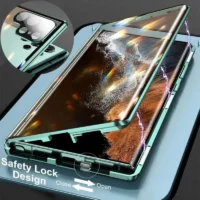 2025 New For Samsung Galaxy S25 S23 S24 S26 Ultra Magnetic Case 360 Full Protection Metal Double Sided Glass Snap Lock Cover Featured