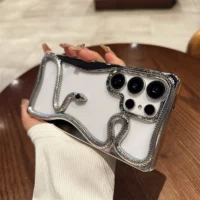 3d Snake Phone Case For Samsung Galaxy S25 Ultra S24 S23 Fe S22 A56 A36 A26 A06 A16 A55 A54 A15 A14 Plating Hollow Bumper Cover Featured