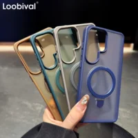 Adjustable Bracket Magnetic Charging Case For Samsung Galaxy S22 S23 S24 Fe S25 S26 Ultra Plus Matte Shockproof Stand Cover Featured