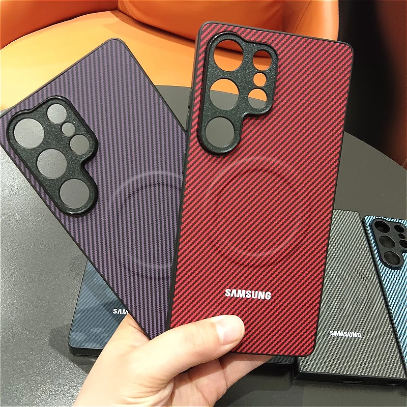 Carbon Fiber Magnetic For Magsafe Case For Samsung Galaxy S26 S25 S24 S22 S21 Ultra Plus S23 Fe Wireless Charging Bumper Cover Featured