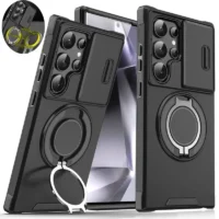 Case For Samsung Galaxy S25 S24 S23 S22 S21 Ultra Plus S24fe S23fe Slide Camera Protect Magnetic Holder Armor Shockproof Cover Featured