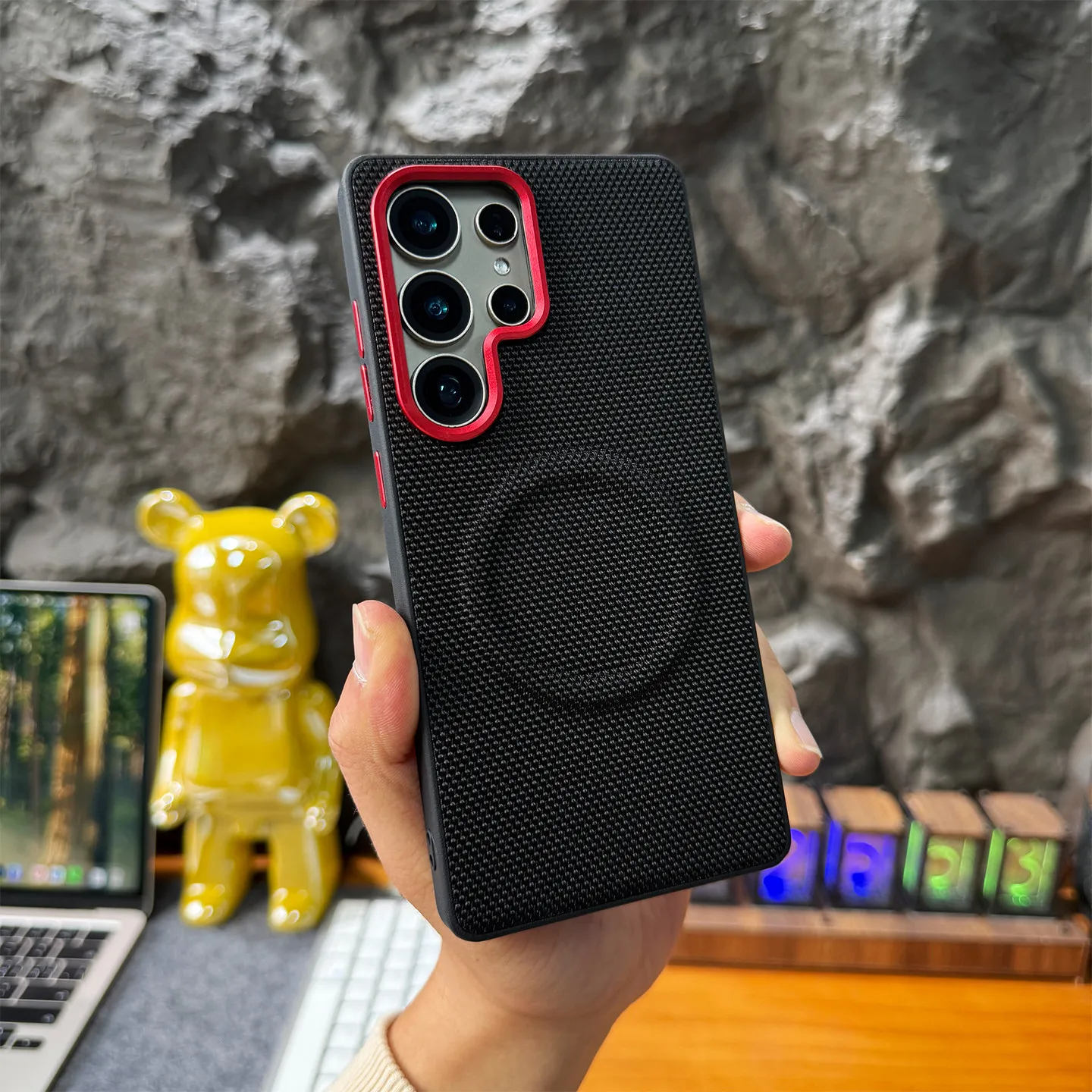 Case For Samsung Galaxy S26 Ultra Magnetic Magnets Nylon Woven Matte Leather Skin Friendly Bumper Shockproof Back Cover Featured