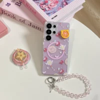 Cute Cartoon Magic Stick Magnetic Stand Phone Case For Samsung Galaxy S23 S24 S25 Ultra Cover Cover With Chain For Magsafe Case Featured