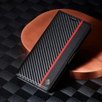 Eucagr Carbon Fiber Flip Magnet Pu Leather Wallet Phone Case For Samsung S26 Ultra S25 S24 S23 S22 S21 S20 S10 S9 S8 Plus Cover Featured