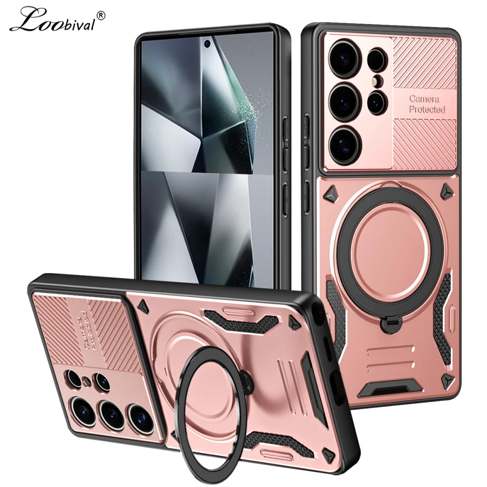 For Magsafe Rotating Bracket Case For Samsung Galaxy S26 S25 Ultra S24 S23 Plus S22 S21 Fe A55 A56 A16 A54 Magnetic Stand Cover Featured