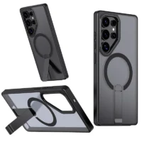 For Magsafe Wireless Charging Metal Bumper Phone Case For Samsung Galaxy S25 Ultra S23 S22 S24 Ultra Fe Plus Hard Pc Back Cover Featured