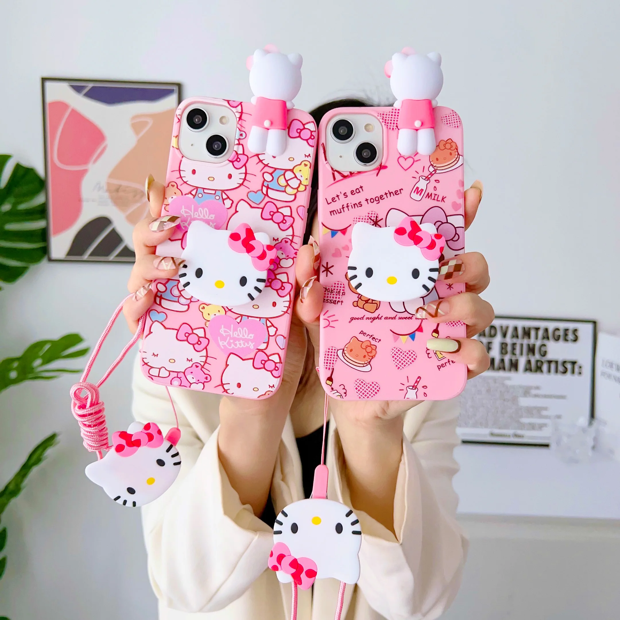 For Samsung Galaxy S21 S22 S23 S24 S25 S26 Plus Ultra Fe Edge Cake Kitty Case With Holder Rope Featured