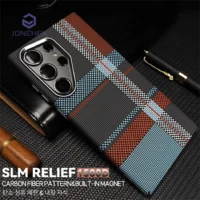 For Samsung Galaxy S23 Plus S24 S25 S26 Ultra Slim Case Luxury Cloud Carbon Fiber Pattern Mganetic For Magsafe Metal Lens Cover Featured