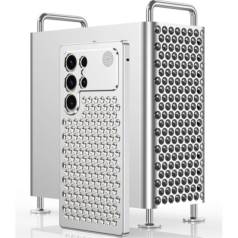 For Samsung Galaxy S23 S24 S25 S26 Ultra Metal Hollow Heat Dissipation Holes Phone Case Spring Buckle Shockproof Protect Cover Featured