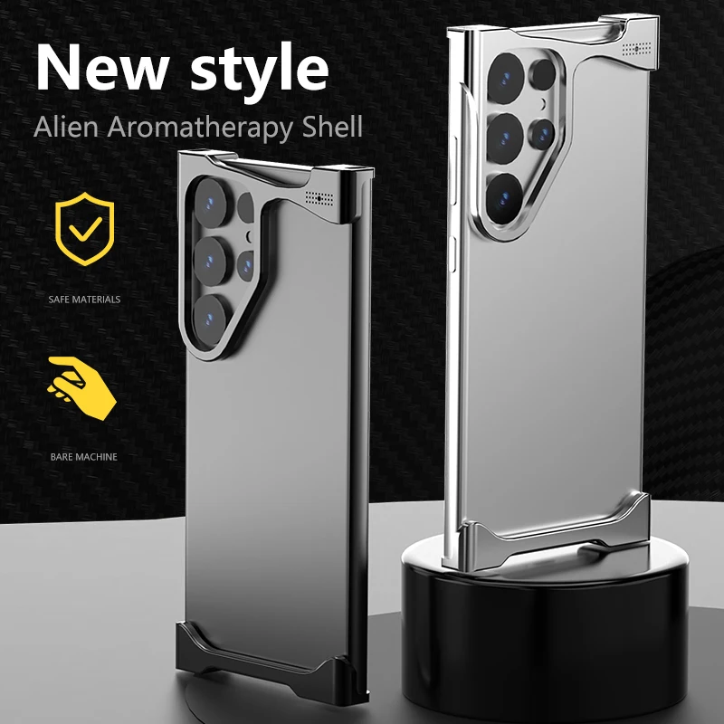 For Samsung Galaxy S23 S24 S25 Ultra S25 Plus Phone Case Irregular Titanium Alloy Bumper Shell With Borderless Protective Cover Featured