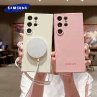 Liquid Silicone Case Samsung Galaxy S26 S25 Ultra S24 Plus S23 For Magsafe Magnetic Wireless Charging With Wrist Strap Cover Featured