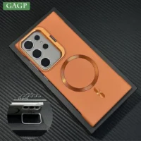 Luxury Broderless Magnetic Camera Stand Holder Case For Samsung S26 Ultra S25 Fe S24 Plus For Magsafe Wireless Charging Cover Featured