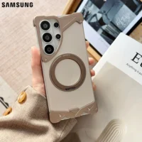 Luxury Metal Frameless For Magsafe Phone Case For Samsung Galaxy S26 S25 S24 S23 Ultra S26 With Stand 360 Rotation Bumper Cover Featured