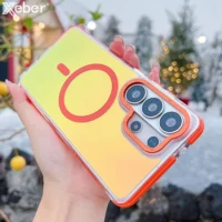 Metal Ring Lens Aurora Gradient Laser Magnetic Case For Samsung S25 Ultra S26 S24 S23 S22 S21 Fe A17 A56 A36 A16 A55 A15 Cover Featured